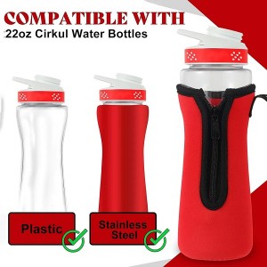 22oz Neoprene Insulator Sleeve with Handle Strap Zipper Open No Shaking Base Customized