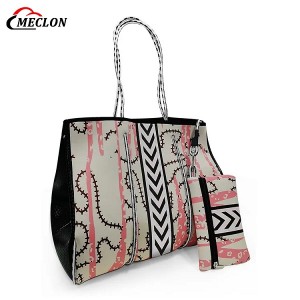 New Designer Neoprene Tote Bag for Women Portable Beach Handbags Hot Summer Weekend Beach Bag