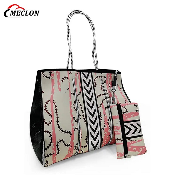 New Designer Neoprene Tote Bag for Women Portable Beach Handbags Hot Summer Weekend Beach Bag