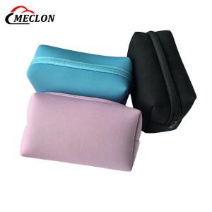 Wholesale Small Make up Cosmetic Bags Custom with logo BRS Neoprene Waterproof Neoprene Travel Storage Zipper Pouch
