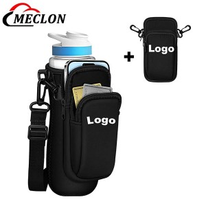 22 OZ Water Bottle Cover Neoprene Sleeve with Pocket Customized Design Portable