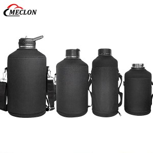 Wholesale Customized Classic Neoprene Water Bottle Covers with Shoulder Straps Thermal protection Outdoor Walking Portable Cup