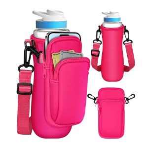 22 OZ Water Bottle Cover Neoprene Sleeve with Pocket Customized Design Portable