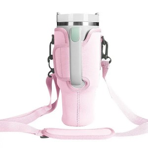 Custom Design SBR Neoprene Gym Water Bottle Sleeve Zipper Portable Sport Tumbler Unisex Coin Purse Keychain Holder Sublimation