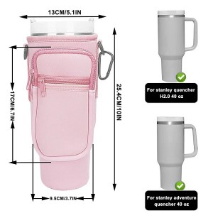 Custom Design SBR Neoprene Gym Water Bottle Sleeve Zipper Portable Sport Tumbler Unisex Coin Purse Keychain Holder Sublimation