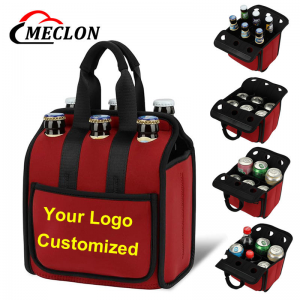 6 Pack Beer Cooler Tote Bag, Extra Thick Neoprene Beer Bottle/Can/Beverage Carrier