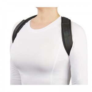 PU Leather Nylon Fabric Adjustable Pain Relif Upper Back Posture Corrector