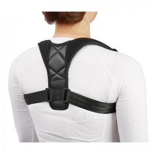 PU Alawọ ọra Fabric Adijositabulu irora Relif Upper Back iduro Corrector