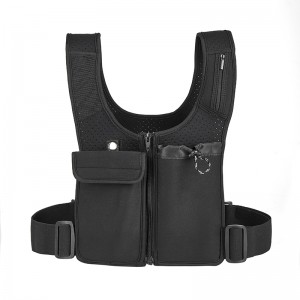 විශාල සාක්කු 2ක් සහිත Neoprene Reflective Running Vest