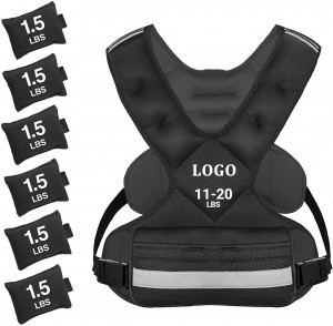 20-32lbs Sport Workout Adijositabulu òṣuwọn aṣọ awọleke