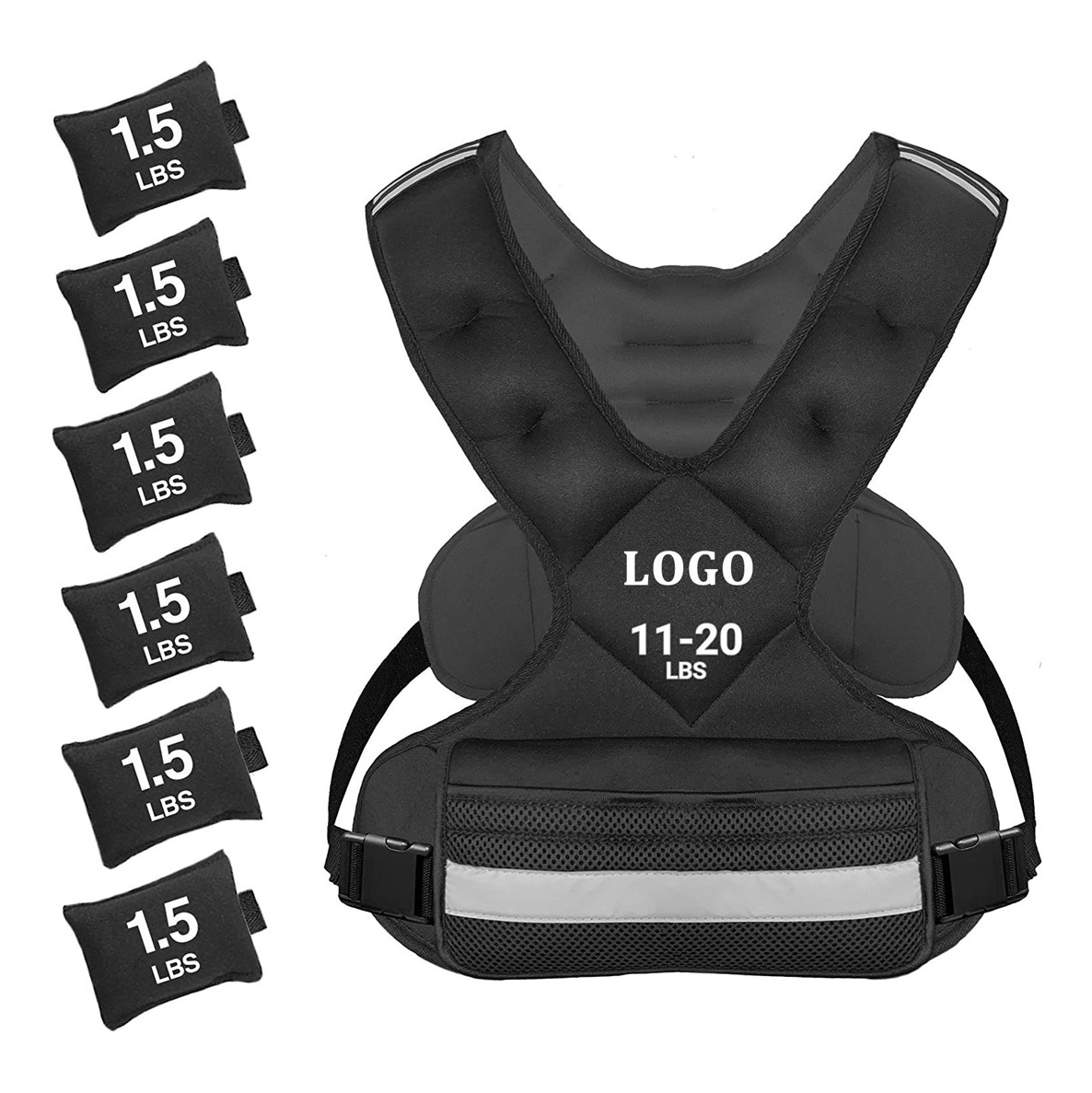 20-32lbs Olahraga Workout Adjustable Weighted Vest Diulas Gambar